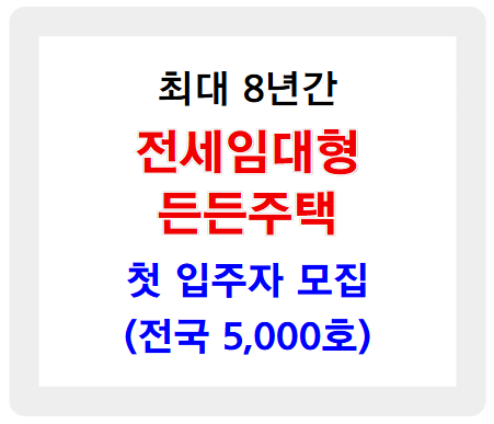 최대 8년간 거주 ‘전세임대형 든든주택’ 첫 입주자 모집